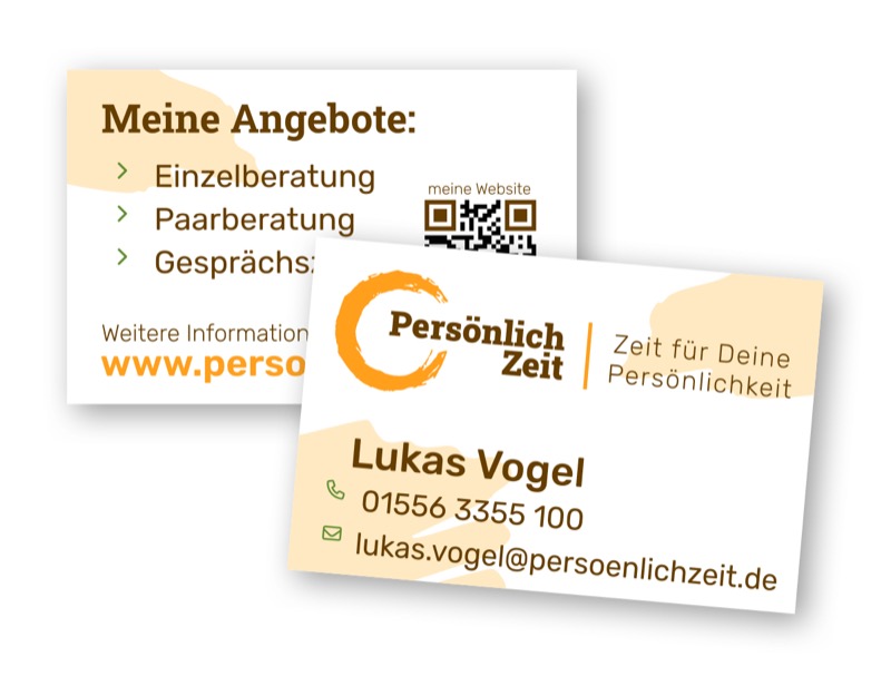 Entwurf: PersönlichZeit – Visitenkarte