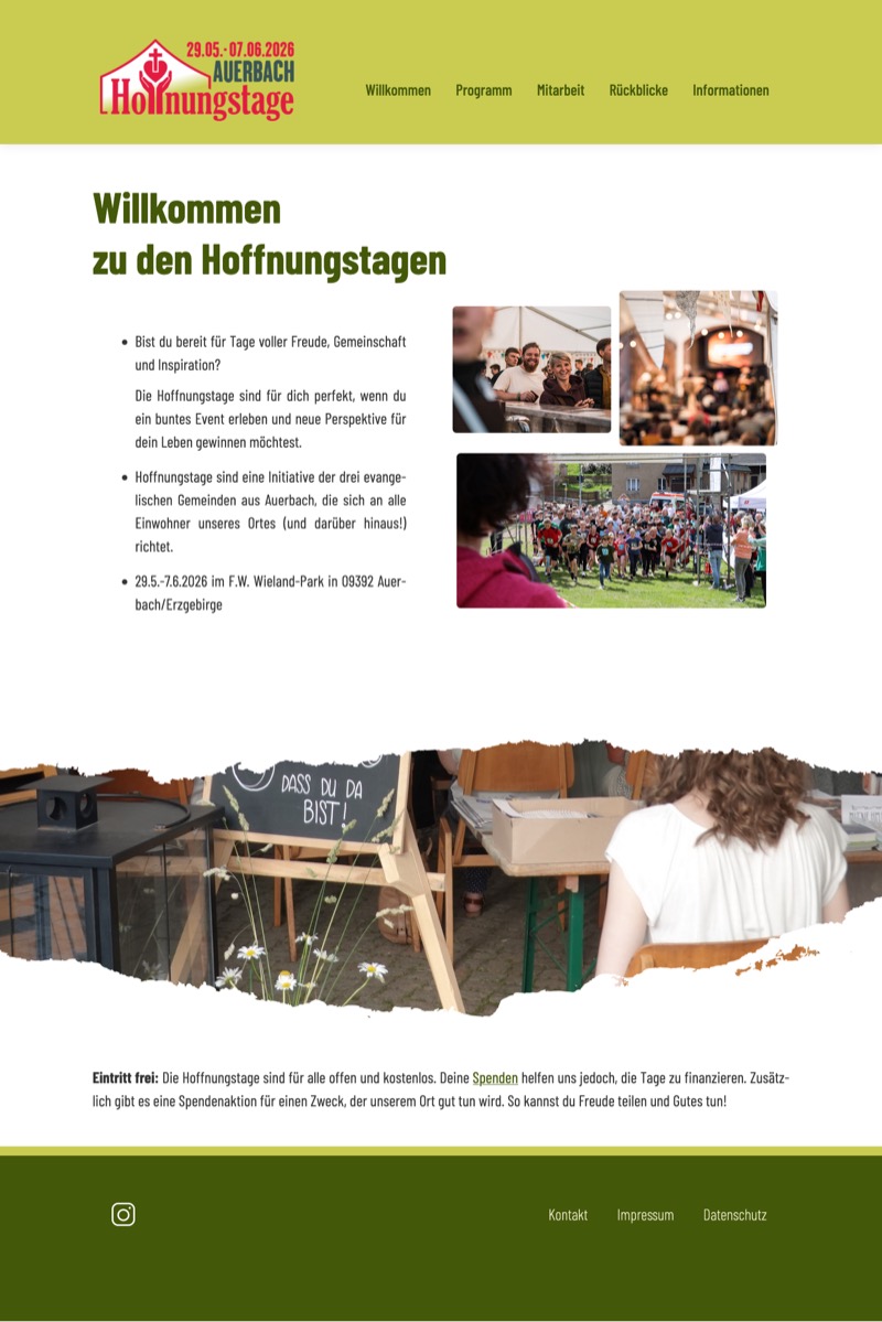 Bildschirmfoto: Hoffnungstage